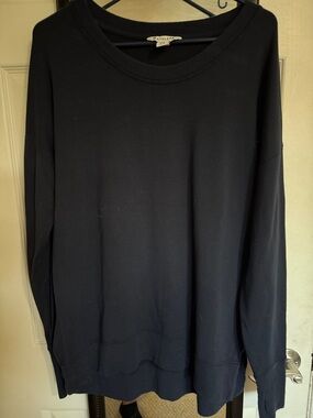 Athleta Black Long Sleeve Crew Sweatshirt med tall